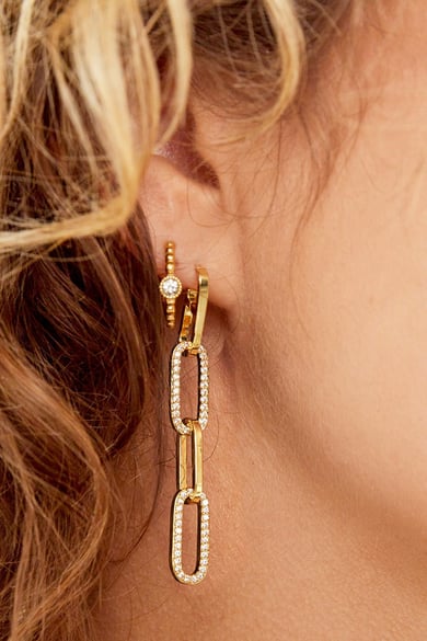 Oorbellen So Glam Goud kleur Koper h5 Afbeelding3